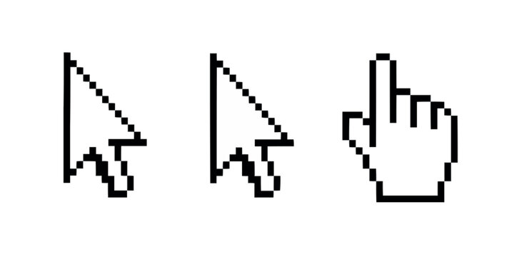 Collection of diverse computer mouse cursor icons for digital interfaces and web design