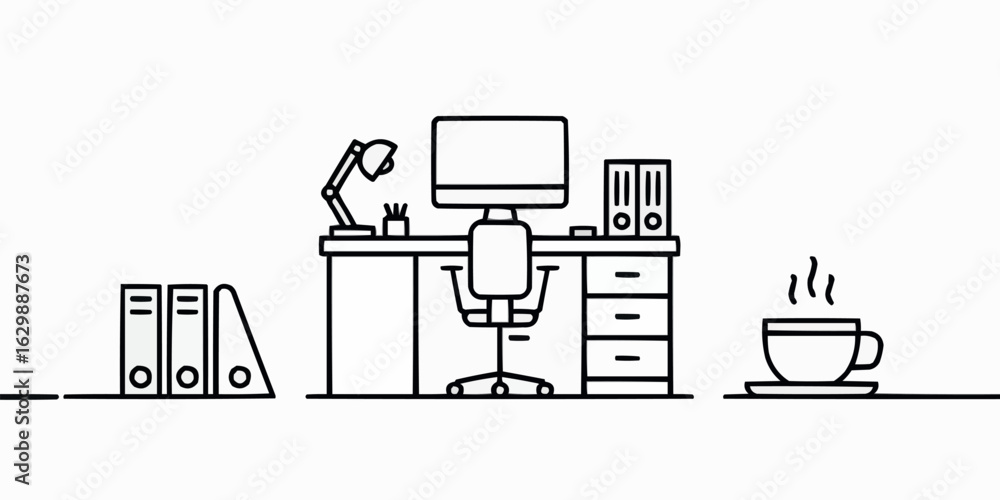 Poster modern thin line vector icons representing various office work activities and business concepts