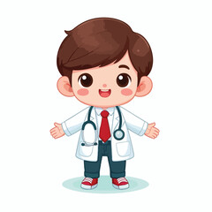 vector image of little doctor
