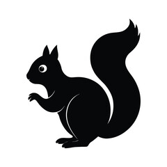 Squirrel silhouette vector illustration.
