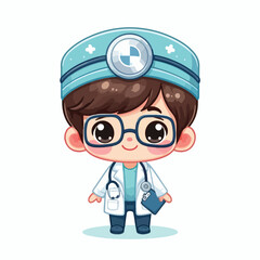 vector image of little doctor