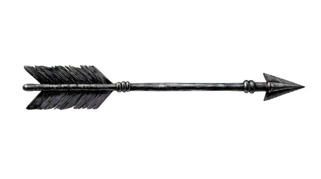 hd realistic black hand-drawn arrow isolated on white - Powered by Adobe