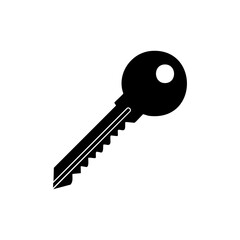 Minimalist key silhouette representing lock, login, or unlock concepts. Great for UI, tech, and print designs