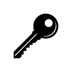Minimalist key silhouette representing lock, login, or unlock concepts. Great for UI, tech, and print designs