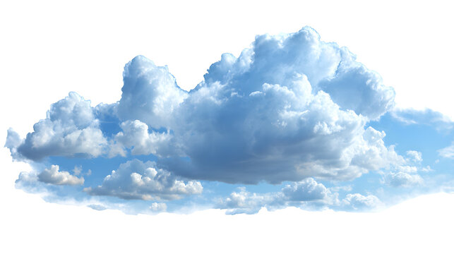 hd realistic blue sky with clouds isolated on white