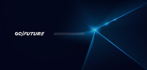 Futuristic Blue Abstract Technology Background – Digital Lines, Artificial Intelligence, Cyber Network, Big Data Visualization, High-Tech Business and Innovation Concept Vector Illustration