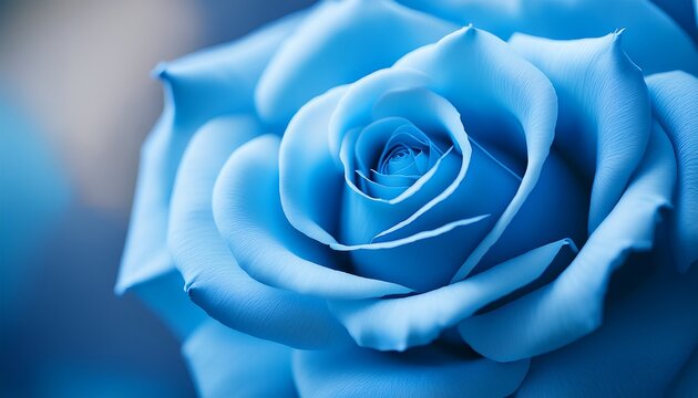 minimalist botanical close up of a blue rose with a blurred soft background