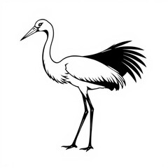 Fototapeta premium Black Crane Animal Icon
