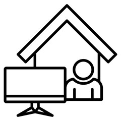 Remote Working line icon