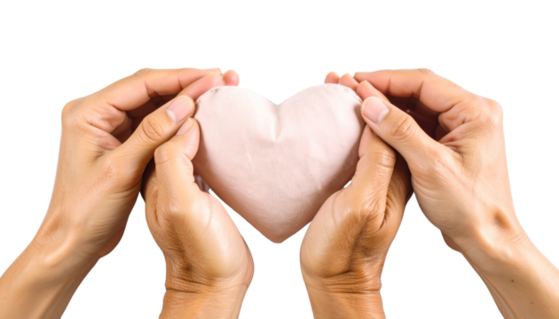 Supportive hands illustration representing care love kindness and protection Isolated on transparent background 