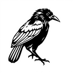 Obraz premium Black Crow Animal Icon