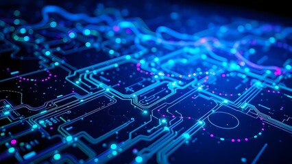 Digital Network with Blue Light