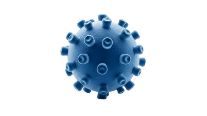 Blue virus cell microscopic view science medical research health disease pandemic microbiology illustration on transparent background