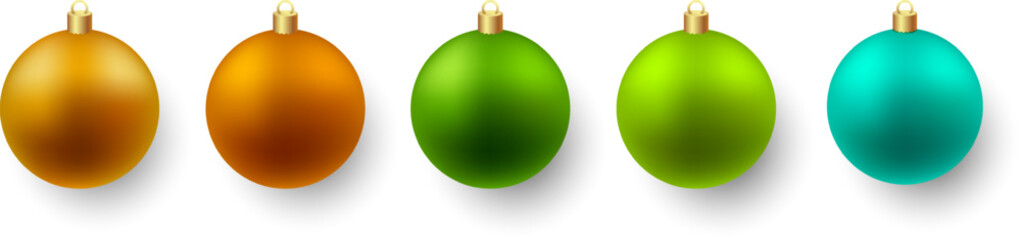 Color Christmas Baubles set isolated on white background.