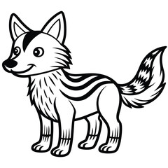 Cartoon cow with black spots isolated on white background