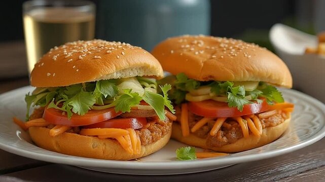  Cemitas served authentically on a plate
