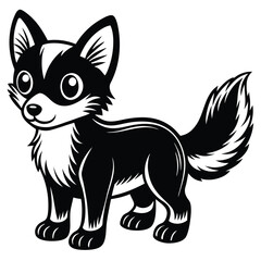 Obraz premium Cartoon cow with black spots isolated on white background