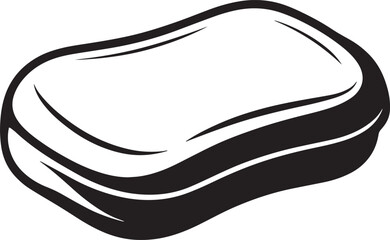 Elegant Black and White Soap Bar Illustration for Hygiene Products and Bathroom Accessories Design
