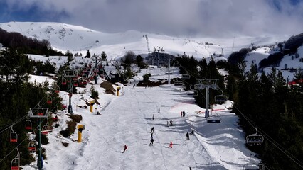 Cerro Catedral In San Carlos De Bariloche Rio Negro Argentina. Aerial View Of A Ski Resort Nestled...