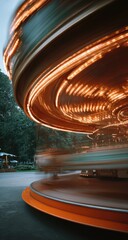 Carousel in motion, blurred motion
