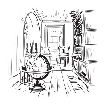 illustration of study room 