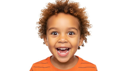 Happy african american boy smiling isolated on transparent background