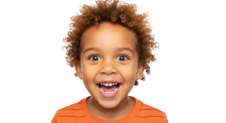 Happy african american boy smiling isolated on transparent background