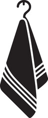 Hanging Towel Silhouette Icon Vector Illustration Bathroom Accessory Hygiene Cleanliness Design