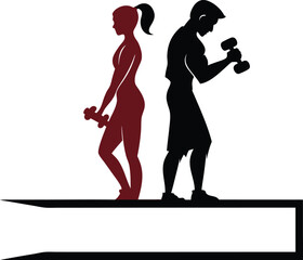 Couple silhouette vector illustration showing love and style in a fashionable design