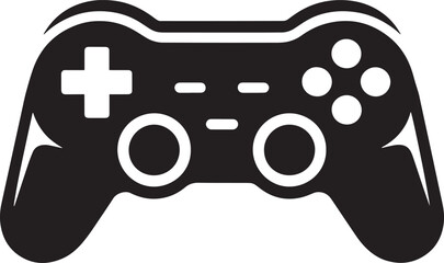 Game Controller Silhouette Icon for Video Gaming and Entertainment with Button Detail