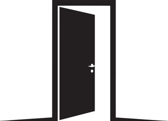 Open Door Silhouette on Transparent Backdrop for Interior Design and Architectural Projects