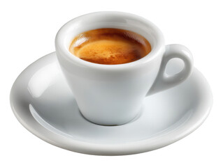 Espresso coffee in a white cup and saucer beverage caffeine drink hot coffee cup