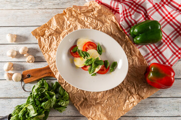 Fresh Vegetable Medley on Rustic Kitchen Table