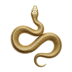 Fototapeta premium golden snake isolated on white background