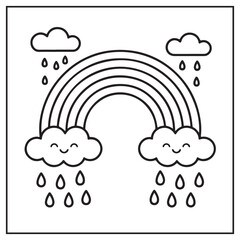 Rainy Day Coloring Pages | Cute and Relaxing Rain Scenes for Kids and Adults