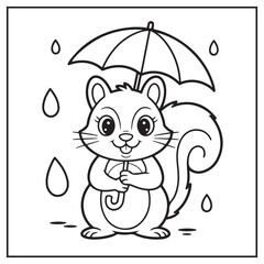 Rainy Day Coloring Pages | Cute and Relaxing Rain Scenes for Kids and Adults