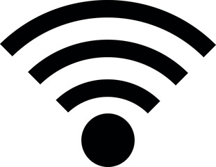 Minimalist Wi-Fi Symbol Icon &ndash; Black Connectivity Graphic for UI, Apps, Education & Tech Branding (Transparent PNG)