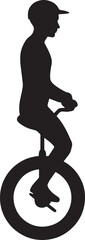 Silhouette of a Person Riding a Unicycle Isolated on Transparent Background for Circus Performance © Pappu0099