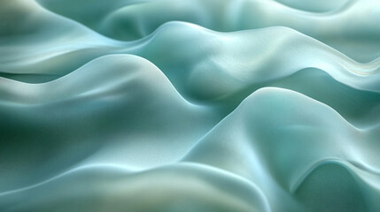 Obraz premium Flowing turquoise fabric waves, abstract background, textile design