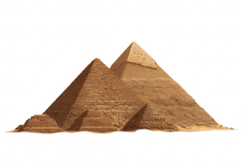 two Egyptian pyramids, clipart on a white background, png, transparent