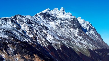 Peaceful Scenery In Ushuaia Tierra Del Fuego Argentina. Birds Eye View Of Peaceful Mountains Valley...