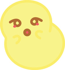A cute chick character with a flustered face