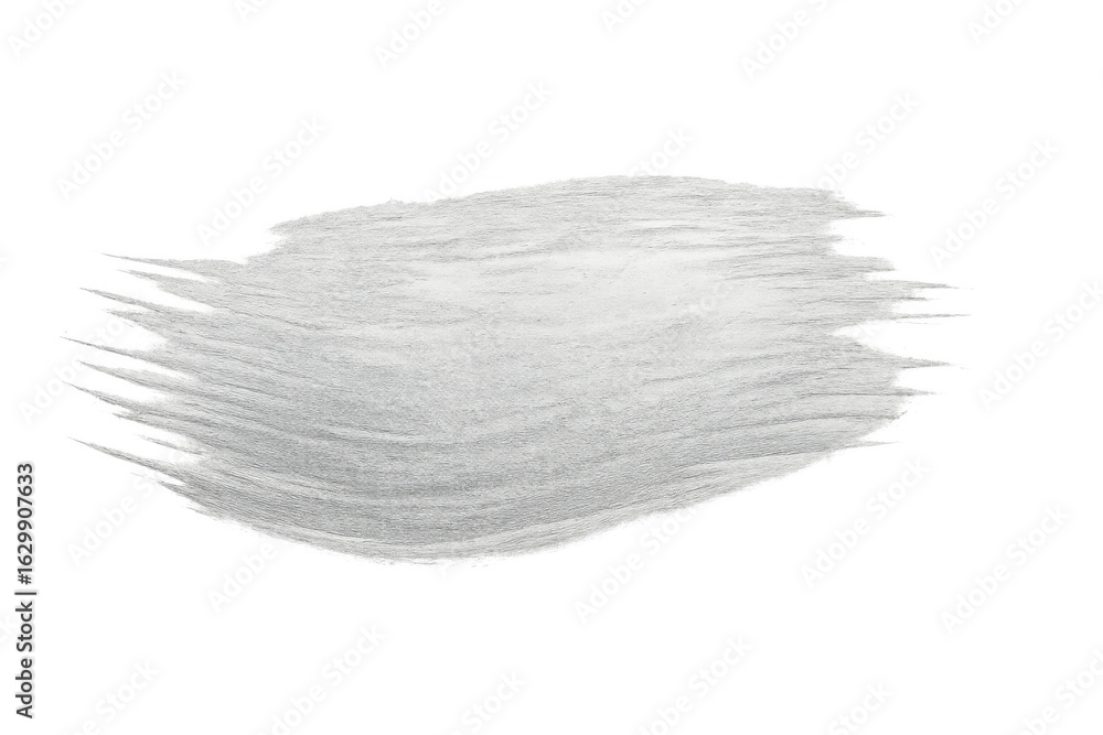 Poster paint brush stroke creating textured artistic design element, white color on transparent background 