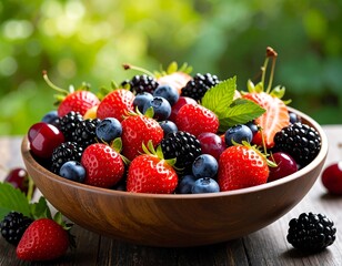 Bowl of mixed berries. Fresh and vibrant