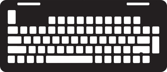 Typewriter Alternative A Keyboard Silhouette Vector Illustration for Technology and Communication