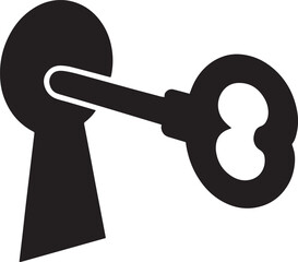 Unlock the Secrets A Keyhole and Key Silhouette Vector Illustration for Security and Access Solutions
