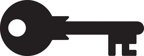 Unlocking Success A Modern Key Silhouette Vector Illustration for Business and Security Concepts