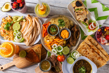 Colorful Spread of Delicious International Foods