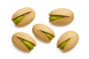 Pistachios falling on transparent background: healthy snacking and culinary delights