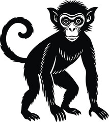 Obraz premium Black Silhouette Monkey Illustration